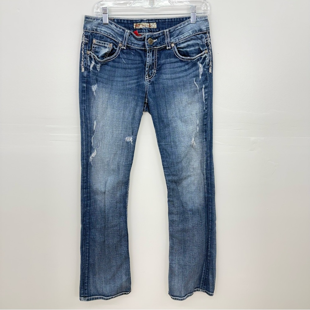 BKE Y2K Women's Culture Style Light Blue Straight Leg Jeans D22